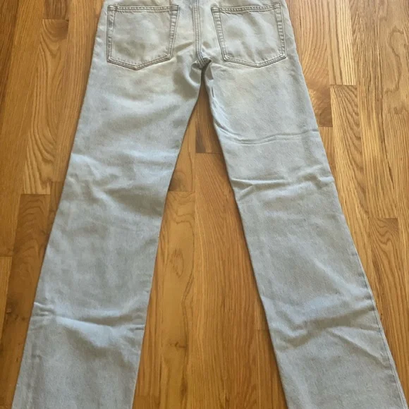 NWT $990 The Row Carel High Rise Boyfriend distressed Jeans Light Wash Size 0/25